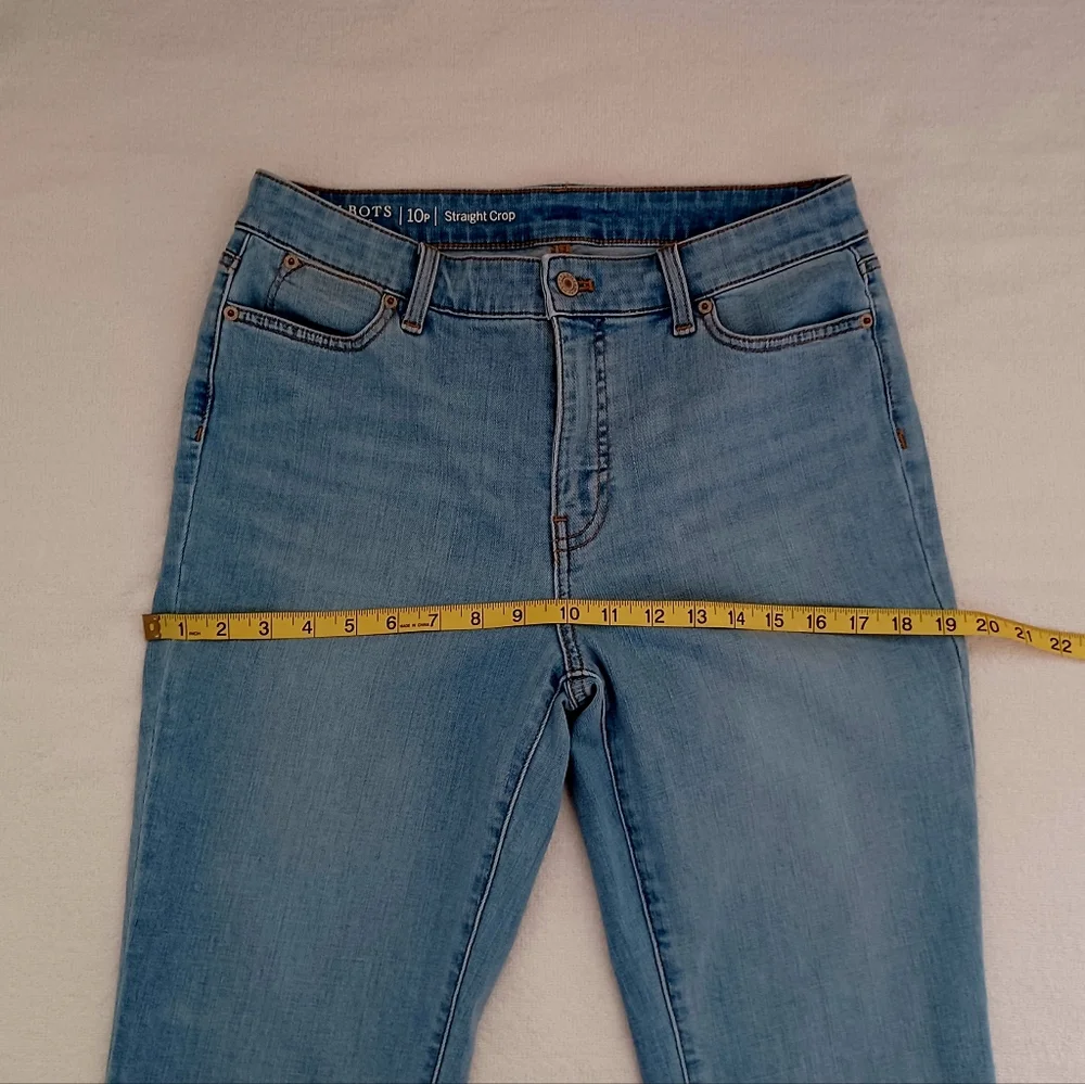 TALBOTS Flawless Straight Crop Blue Jeans Capri, size 8P - Picture 7 of 14